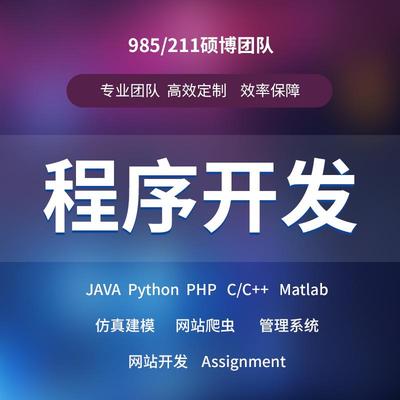 Java代做Python爬虫PHP开发matlab编程c++